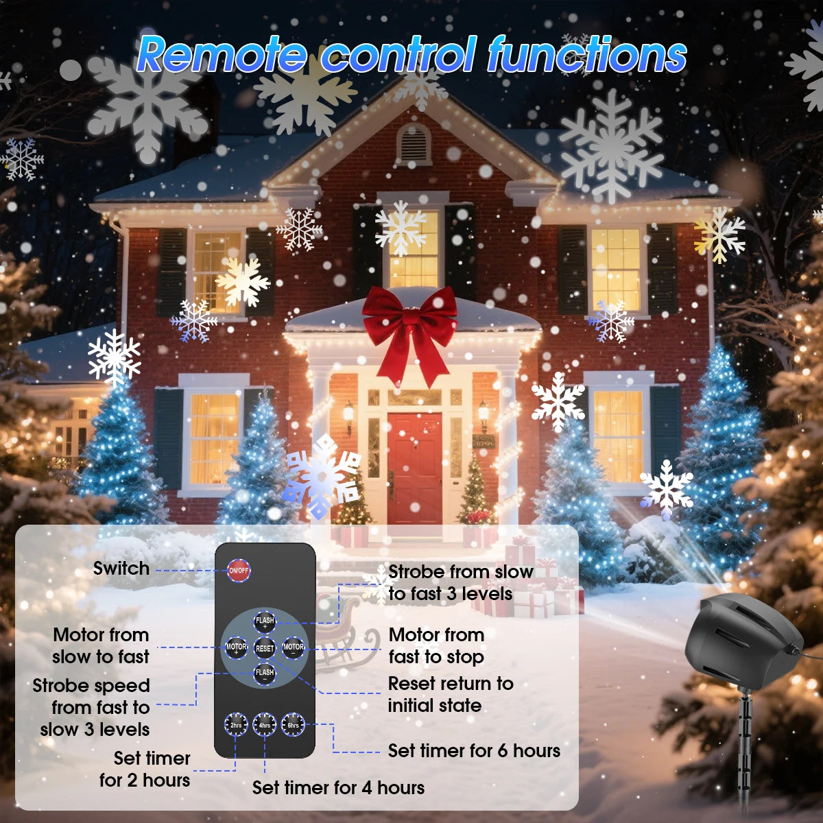 Valwaria SnowGlow– Dynamic Snowflake Projector Light